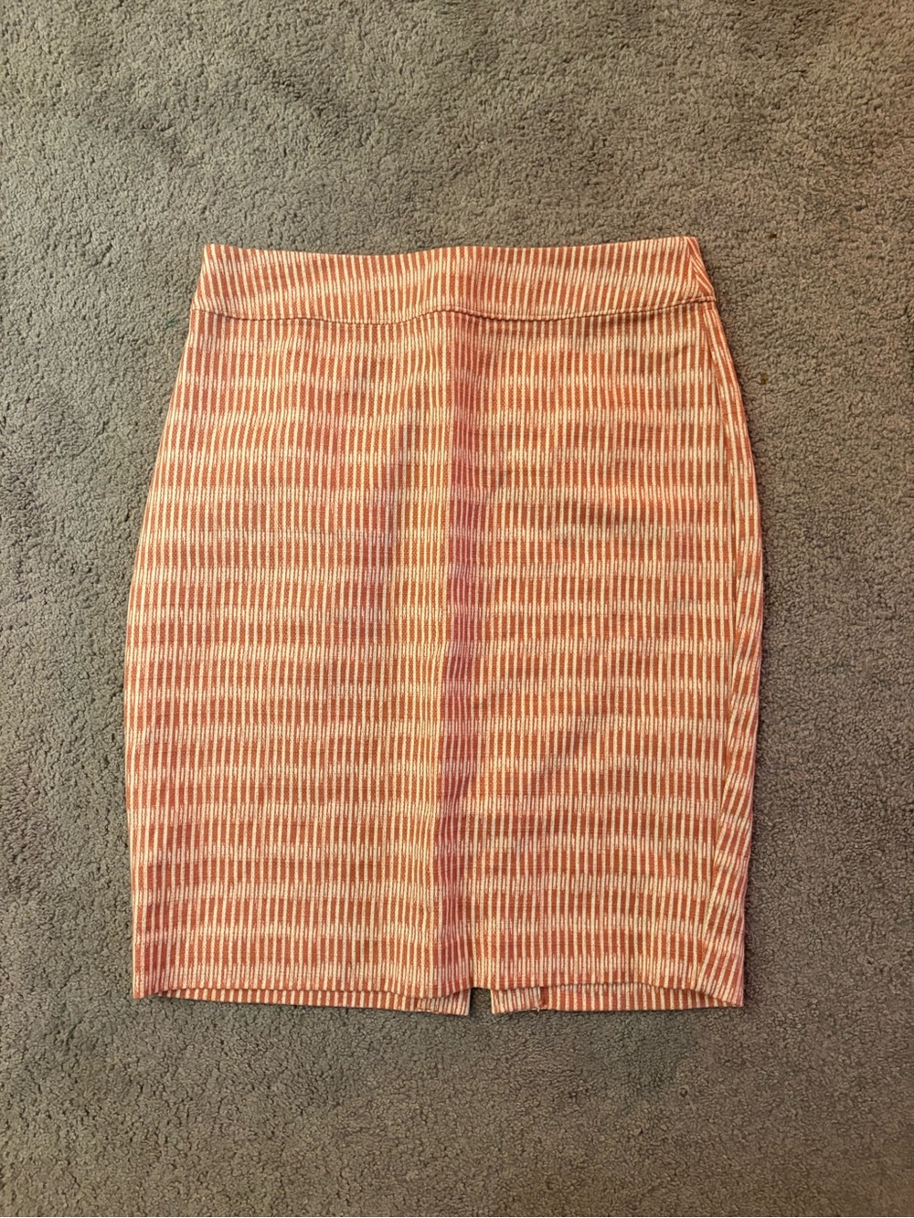 LOFT Pink and Cream Striped Pencil Skirt